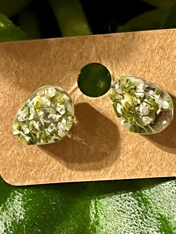 Alyssum Flower Resin Earrings - Jewelry