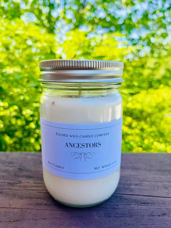 Ancestors - Medium Round Jar with lid. Net Weight: 11 oz. - Candles