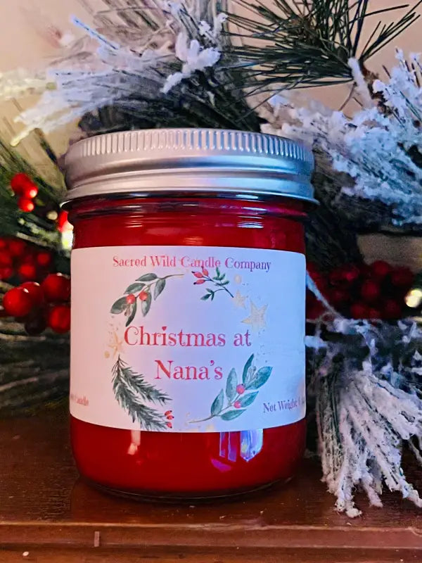 Christmas at Nanas - Small Jar. Net Weight: 6 oz. Candle