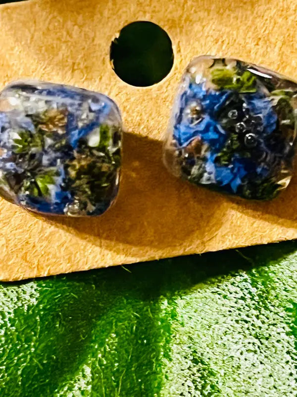 Forget - Me - Not Earrings. - Small Square Jewelry