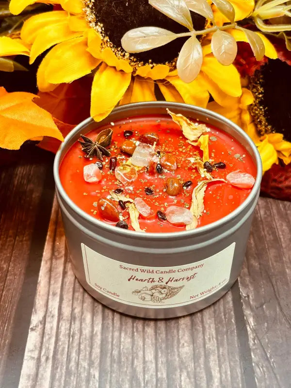 Hearth & Harvest (New Version). Gratitude and Abundance Candle. Shamanic Blessings. Farmers Market Fragrance. Thanksgiving. Harvest Candle.