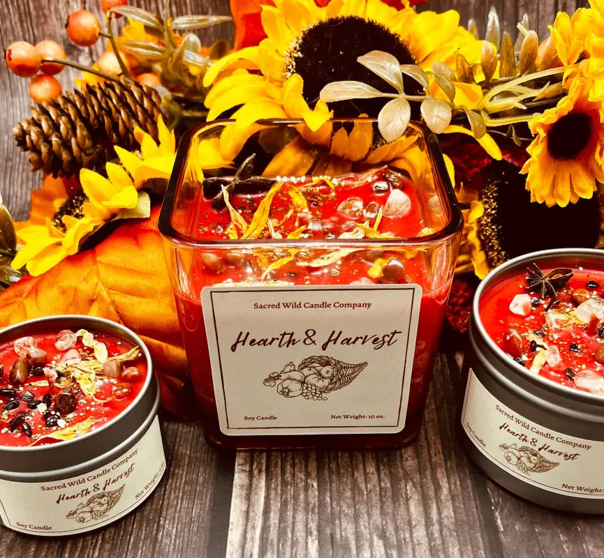 Hearth & Harvest (New Version). Gratitude and Abundance Candle. Shamanic Blessings. Farmers Market Fragrance. Thanksgiving. Harvest Candle.