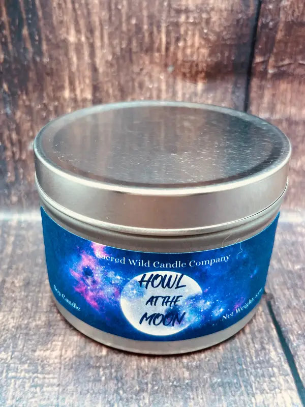 Howl at the Moon - Large Tin. Net Weight: 8 oz. Candle