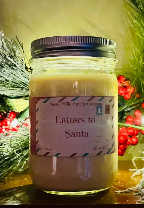 Letters to Santa - Medium Jar. Net Weight: 11 oz. Candle