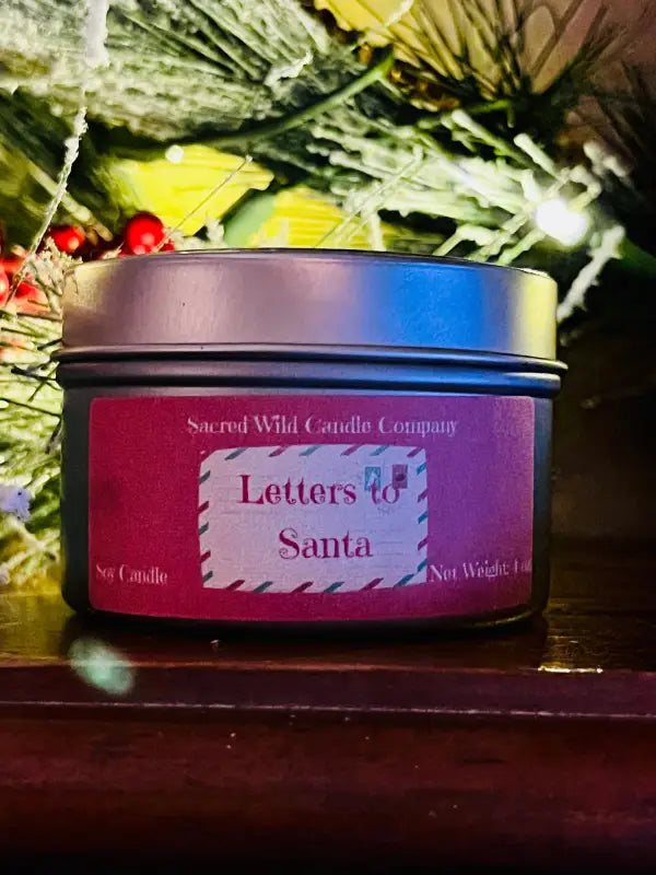 Letters to Santa - Small Tin. Net Weight: 4 oz. Candle