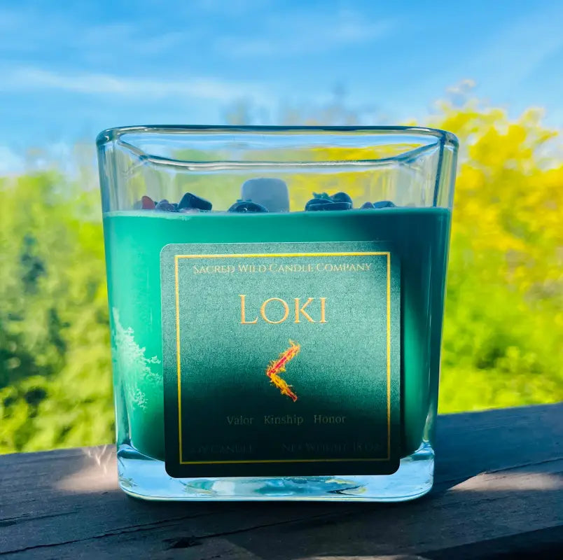 Loki - Double Wick Large Square Jar. Net Weight: 18 oz - Candles