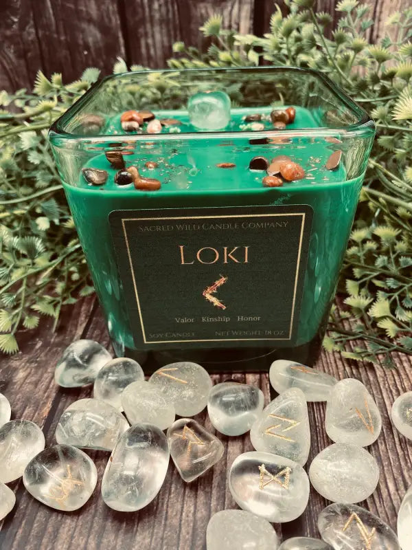 Loki - Large Square Jar. Net Weight: 18 oz Candles