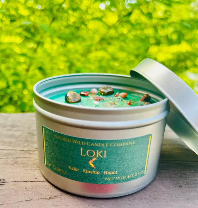 Loki - Large Tin. Net Weight: 8 oz - Candles