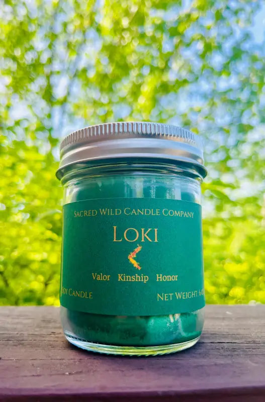 Loki - Small Round Jar with Lid. Net Weight: 6 oz - Candles