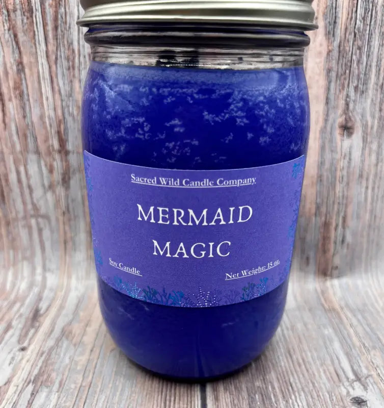 Mermaid Magic - Large Jar with Lid. Net Weight: 15 oz. Candles