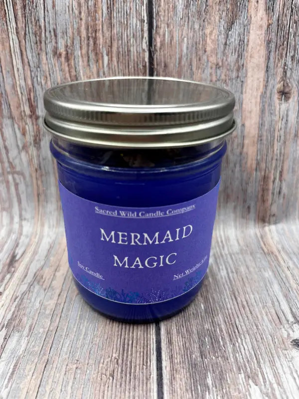 Mermaid Magic - Small Jar with Lid. Net Weight: 6 oz. Candles