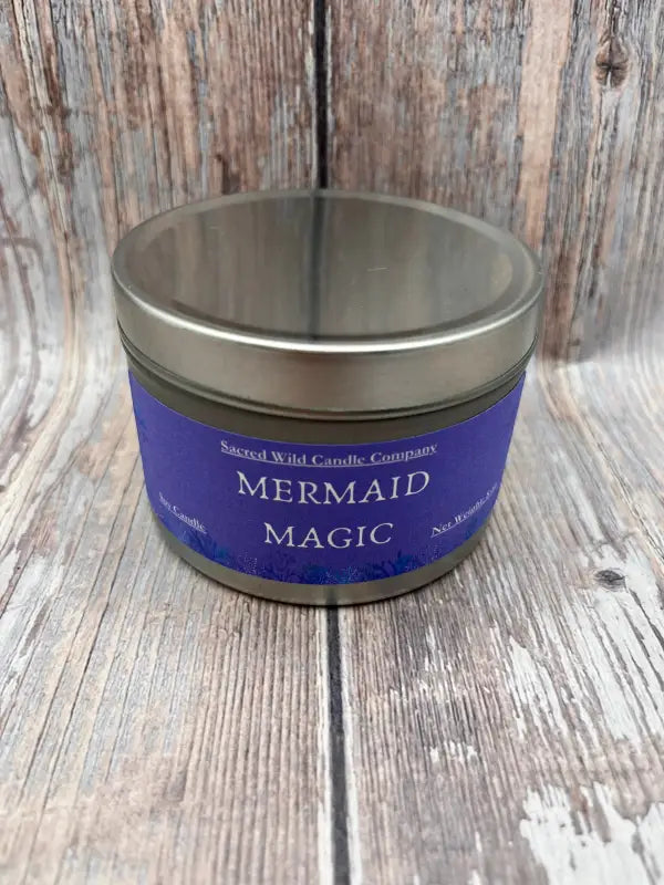 Mermaid Magic - Small Tin. Net Weight: 4 oz Candles