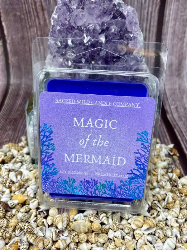 Magic of the Mermaid. Sea Salt & Orchid scent. Shamanic Blessings. Unlock inner magic. Water element.  Depth exploration. Intention candle.