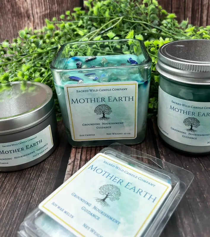 Mother Earth: Grounding, Nourishment, Guidance. Woodsy Earth Fragrance. Shamanic Blessings. Meditation Candle. Energy Restoration.