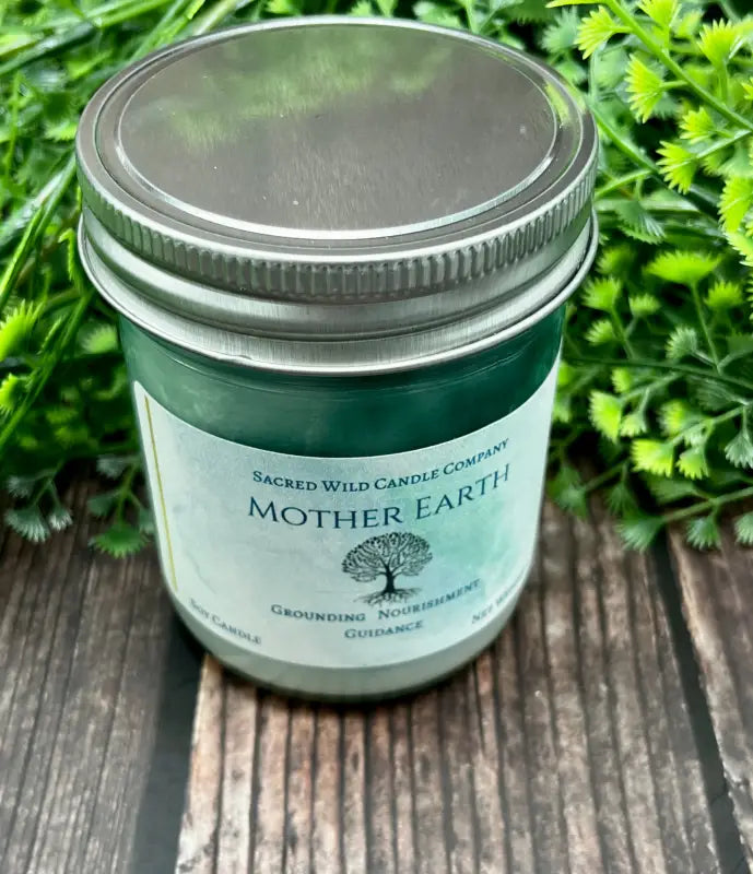 Mother Earth - Small Jar with Lid. Net Weight: 6 oz Candles