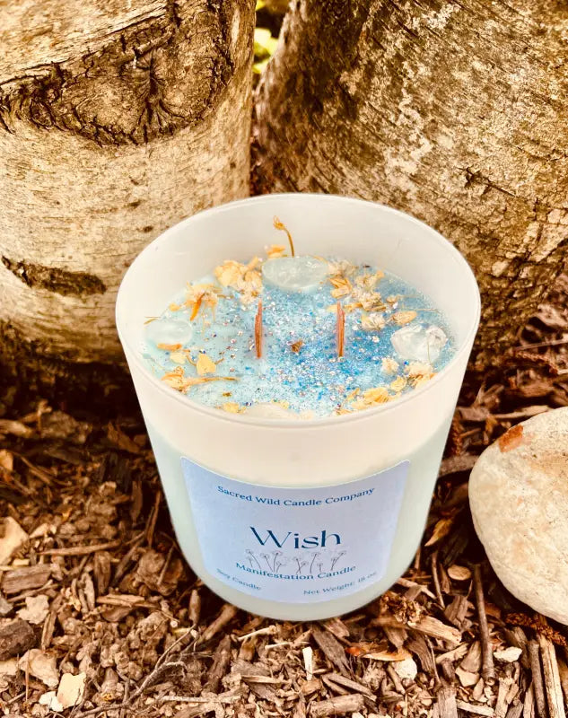 Wish Manifestation Candle - Large Double Wooden Wick. Net Weight: 18 oz.